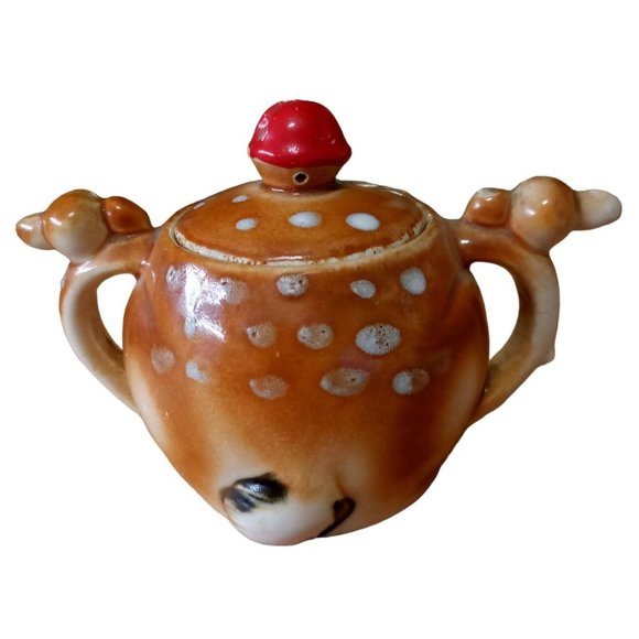 Vintage Ceramic Deer Tea Set Teapot Creamer Sugar Japan Bambi - Picture 14 of 15